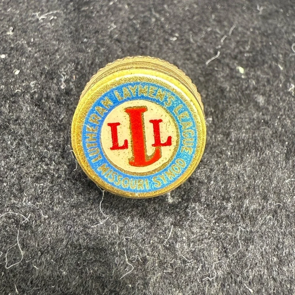 Lot of 3 Vintage LLL Lutheran Laymen’s League Enamel Lapel Pins – Red White blue